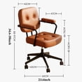 thumbnail image 3 of Silla De Oficina De Respaldo Medio Sillas De Escritorio Giratorias Y Ajustables con Reposabrazos Silla De Trabajo para Ordenador De Estilo Vintage En Piel con Respaldo Reforzado，（Brown）, 3 of 7