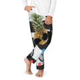thumbnail image 2 of Wukai Pineapple With Black Glasses Print Teenagers' Pajama Pant Sleep Pajama Lounge Pant PJ Bottoms with Pockets and Button Fly(Available in Big & Tall)-Small, 2 of 6
