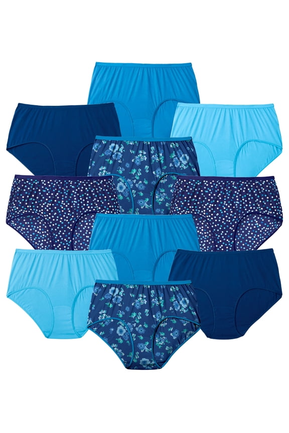 Plus Size Full Coverage Cotton Brief 10-Pack