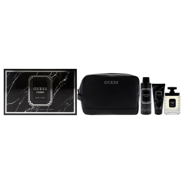 Set de perfume GUESS Uomo para hombre, 4 piezas (100 ml EDT, 180 ml Deo, bolsa)
