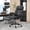 Black-with Footrest, variant on AVAWING Saddle Stool Chair, Swivel Saddle Stools with Customizable Back Support, Black