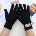 thumbnail image 1 of Black Gloves Mittens Men Can Enable Screen Gloves Men Warm Stretch Knitted Gloves Mittens Winter Keep Warm Knitting Golves Students Outdoor Riding Hiking Mittens, 1 of 5