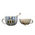 thumbnail image 2 of Taza Doble de Cerámica Gato Kawaii Bateria Full HappyWare, 2 of 3
