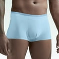 thumbnail image 2 of UVEASISHA Big and Tall Boxer Briefs for Men Ice Silk Seamless Underwear Stretch Low Rise Boxers Light Blue L, 2 of 8