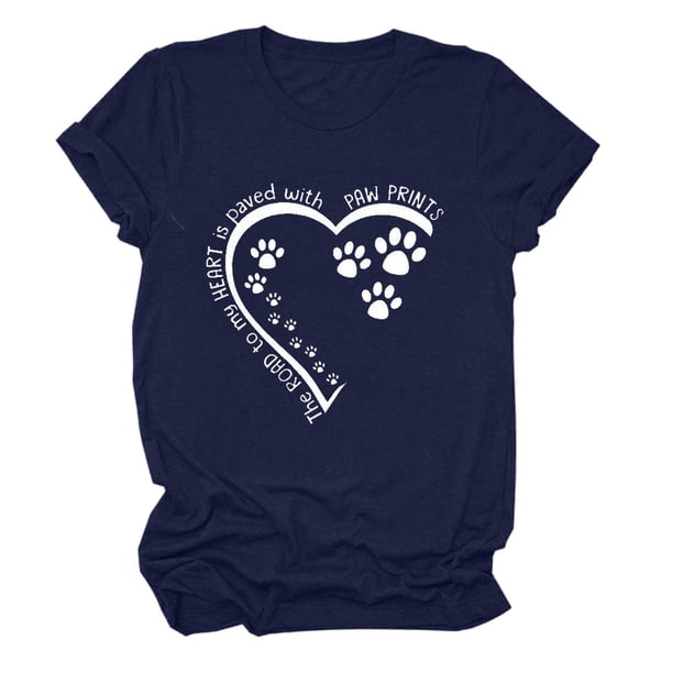Fiudx Ofertas de La Semana Camiseta de Manga Corta Estampada con Cuello Redondo a La Moda para Mujer, Camisetas Holgadas Informales