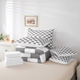 thumbnail image 4 of Erosebridal Gray Checkered Twin Bed In A Bag 7 Piece White Grey Checkerboard Grid Bedding Set,Geometric Buffalo Plaid Comforter Set With Sheets Teen Adults Men Gingham Bed Set, 4 of 5