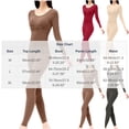 thumbnail image 3 of XRoczxe Women Textured Scoop Neck Thermal Underwear Set High Waist Tummy Control Soft Skin-Friendly Warm Slim Fit Long Sleeve Top & Pants Multi Solid Color Winter Base Layer Suit, 3 of 9