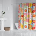 thumbnail image 2 of Pioneer Flower Floral Print Pattern Shower Curtain 84"x72", Bathroom Decorative Shower Curtain Set with 12 Hooks, Waterproof Washable, 2 of 6