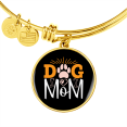 thumbnail image 2 of Dog Mom Paw Bracelet Stainless Steel or 18k Gold Circle Bangle, 2 of 7