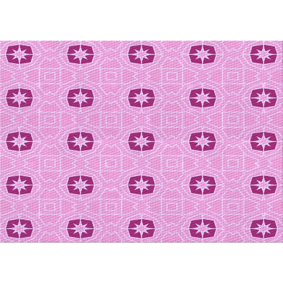 Ahgly Company Indoor Rectangle Patterned Blossom Pink Area Rugs, 5' x 7'