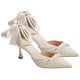 thumbnail image 2 of Sandalia de Tacón Punta Puntiaguda Elegante Correa de Perlas Lazo en la Espalda Cómodo para Boda Fiesta de Noche Beige 36, 2 of 8