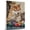 Akita, variant on Barbet Dog Playing Billiards Wall Stretched Canvas Size 8x12 – Barbet Canvas Art for Dog Lovers, Billiards Canvas Wall Decor
