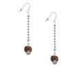 thumbnail image 2 of Delight Jewelry Goldtone Wide Translucent Brown Cheetah Print Spinners - Silver-tone Long Sparkle Dangle French Earrings, 2 of 4
