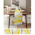 thumbnail image 4 of Table Runner 108 Inches Long for Kitchen Dining, Yellow Grey Ombre Dresser Scarf Farmhouse, Dining Table Decorations for Wedding/Parties, Abstract Art Oil Painting Rustic Modern 13 x 108 In, 4 of 9