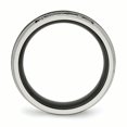 thumbnail image 2 of Bague CZ en Céramique Noire Polie en Acier Inoxydable 8 Dimensions, 2 of 7