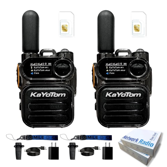 Kayotom Global walkie talkie,4G POC Long Range Adult Fast Gmrs Walkie Talkie,Two-Way Radio 2Pcs
