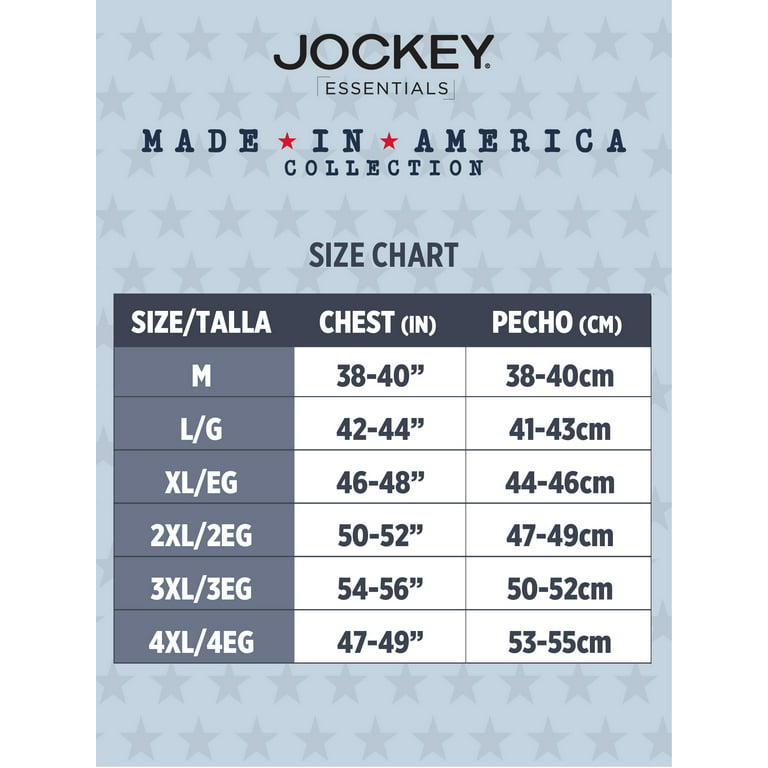 Jockey Essentials® Men's Made in America® 100% Cotton Tank Top, 2 Pack,  Undershirt, Comfort A-shirt, USA Made, Sizes Small, Medium, Large, Extra  Large, 2XL, 3XL, 6841 