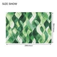thumbnail image 5 of 2 Piece Soft Bathroom Rug Set Watercolor Green Wavy Lines Bath Mat and U-Shaped Toilet Contour Rug (16"x24"+20"x24"), 5 of 6