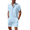 Light Blue, variant on COOFANDY Men's 2 Pieces Linen Set Henley Shirt Short Sleeve and Shorts Summer Beach Yoga Matching Outfits