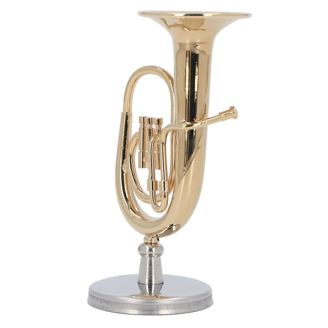 Jouet Modèle Tuba, Miniature Tuba Modèle Laiton Matériel Cadeau Rouille Plaqué Or pour la Maison