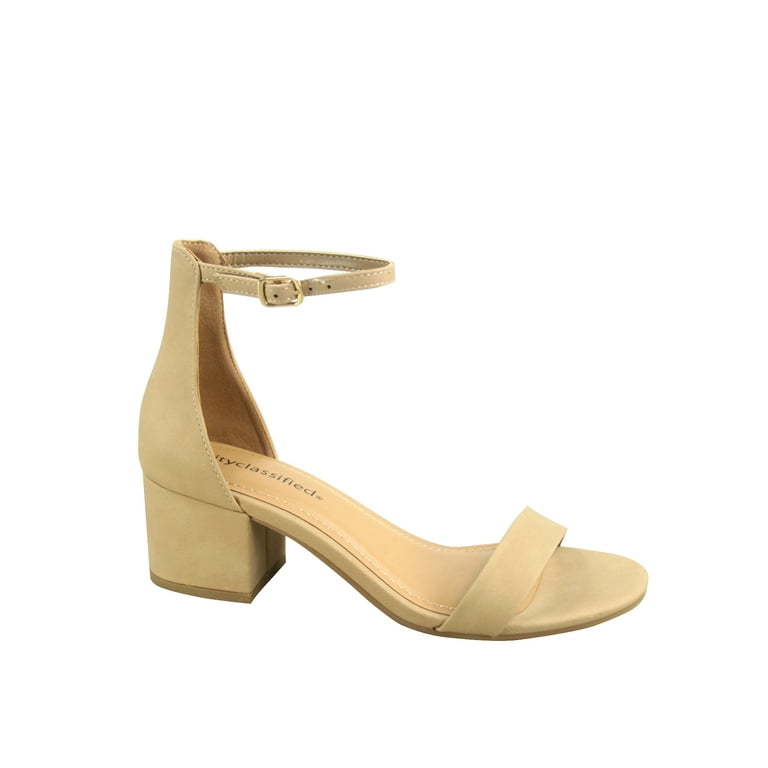 Women s Weekend Low Chunky Block Heel Open Toe Ankle Strap Dress