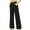 Black, variant on WREESH Womens Business Casual Pants Fashion Solid Color High Waisted Pocket Vent Fitting Full Length Pants Brown
