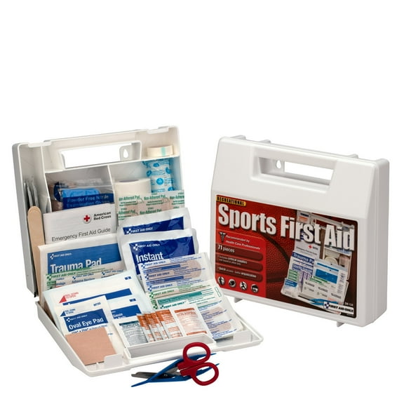 Sports First Aid Kit For 10 People, 71 Pieces, Plastic Case | Bundle of 5 Each