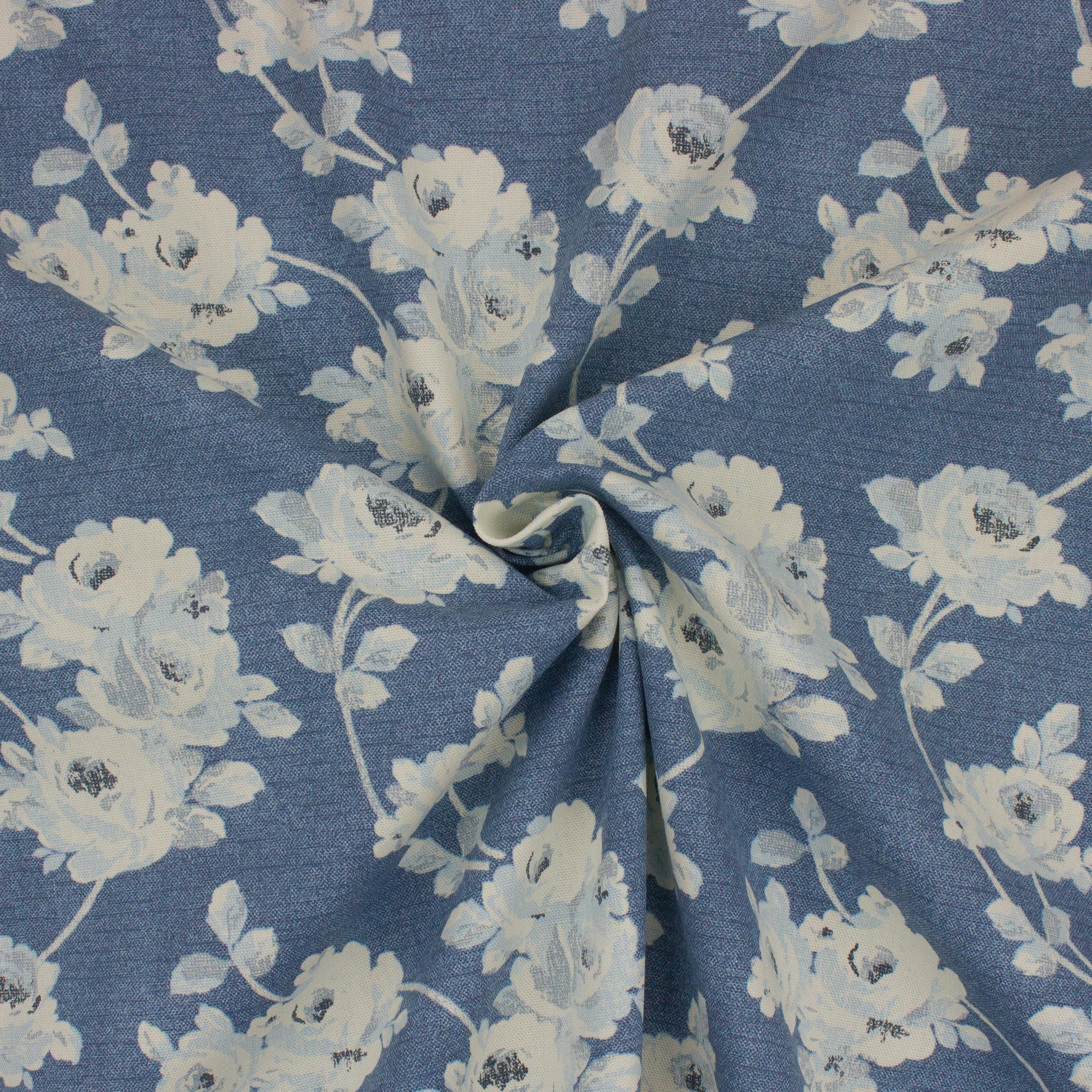 Better Homes & Gardens 100% Cotton Floral Blooms Blue, 2 Yard Precut Fabric