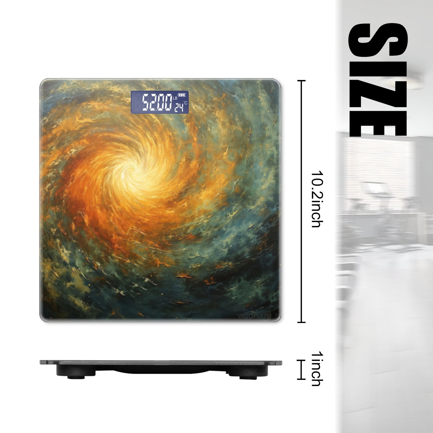High Precision Body Weight Scale Smart Bathroom Scales with Large LCD Display(400lbs),Decorative for Bedroom-Whirlpool Nebula Galaxy Spira