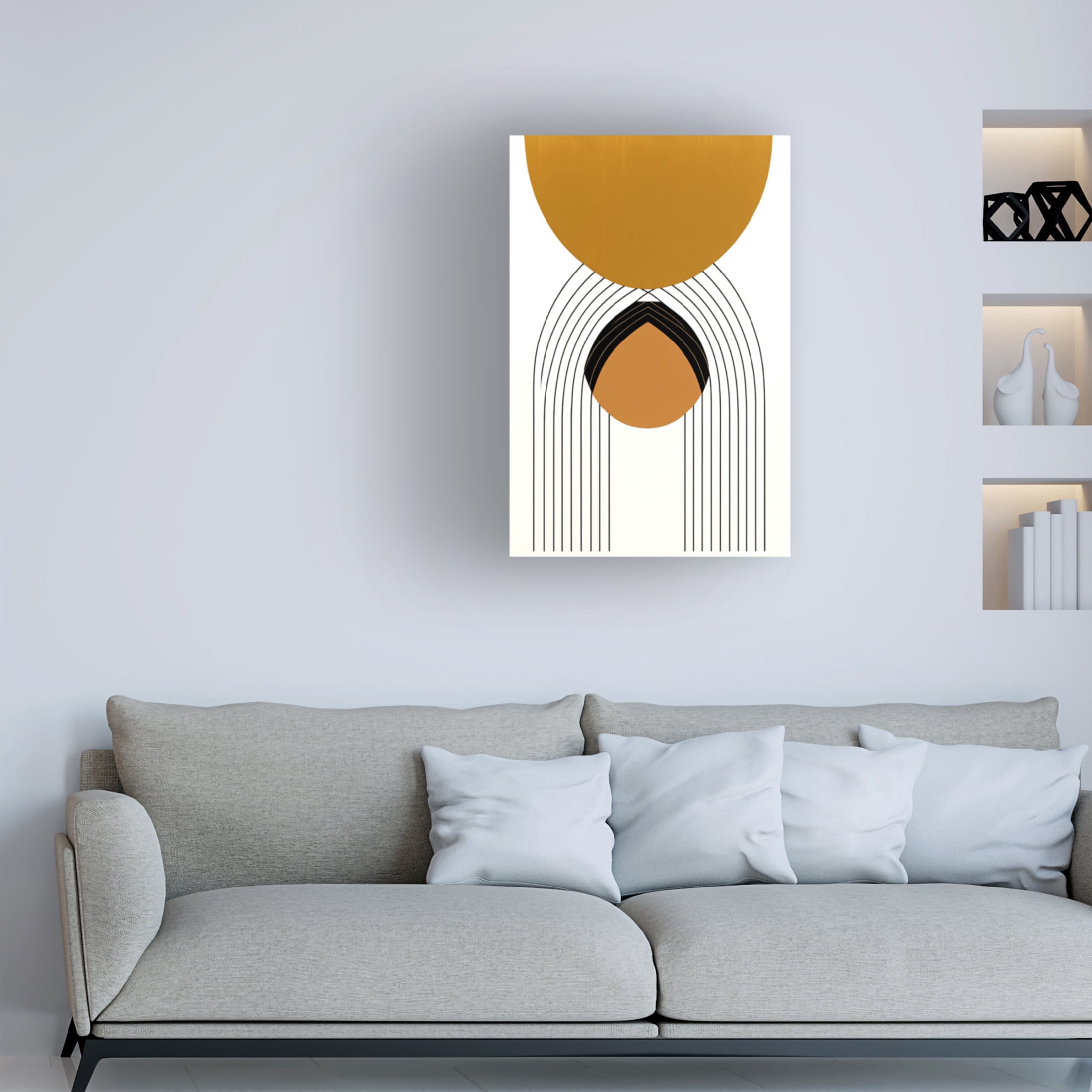 Canvas Wall Art - Ray Heere 'Mid Century Abstract Painting 30' Wall Art for Living Room, Bedroom, or Office Décor by Trademark Fine Art - 22 x 32 Inches