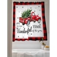 thumbnail image 3 of Christmas Red Truck Sheer Curtains 63 Inch Long 2 Panels, Winter Tree Snowflake Red Plaid Light Filtering Rod Pocket Semi Sheer Curtains, Sheer Voile Drapes for Living Room Bedroom, 52"x63", 3 of 5