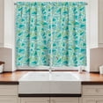 thumbnail image 2 of Ambesonne Turquiose Kitchen Curtains, Aqua Colored Triangles, 55"x45", Dark Seafoam and Almond Green, 2 of 3