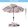 thumbnail image 3 of 21" Inch Auto Open Close Folding Umbrella Windproof Waterproof Full Print 8-Rib Compact Travel Umbrella for Rainy Days Beautiful Cows with Flowers, 3 of 8