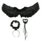 thumbnail image 5 of Juego de 3 alas de ángel diablo hechas a mano, livianas, para adultos, para juego de rol de Halloween, color negro, talla L, 5 of 15