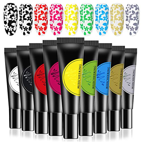 Nail Stamping Polish Gel 9 Colors Nail Polish Gel Kit 8ML Printing Gel