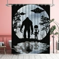 thumbnail image 5 of Alien Bigfoot Moon UFO Shower Curtains Funny Alien Bigfoot Waterproof Bathroom Curtains with Hooks, Unique Alien Bigfoot Moon UFO Themed Bathroom Decor, 5 of 6