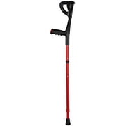 Lightweight Foldable Forearm Crutch, Aluminum Walking Stick,Height Adjustable, Ergonomic Handle with Comfortable Grip 2ZG-02BM (Red)