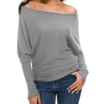 thumbnail image 3 of Sudadera de manga larga con hombros descubiertos, informal, holgada, de moda, para mujer, 3 of 6