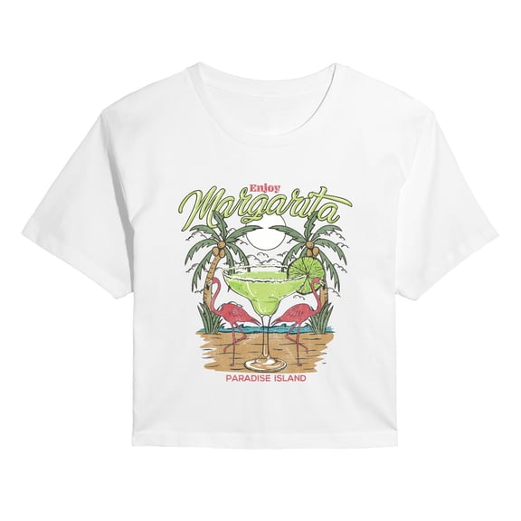 Instant Message - Enjoy Margarita Paradise Cropped Graphic T-Shirt
