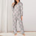 thumbnail image 2 of KLL Beautiful Rabbit1 Print Women's Long Sleeve Pajamas with Pants Sleepwear Loungewear 2 Set-XX-Large, 2 of 7