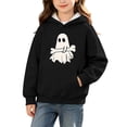 thumbnail image 2 of hengsof Girls Halloween Warm Hoodie Kids Print Pullover with Pocket Toddler Fall Winter Long Sleeve Sweatshirt 3-14Years, 2 of 8