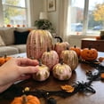 thumbnail image 2 of 7Pcs Artificial Pumpkins Fall Decoration Assorted Faux Pumpkin Cute Foam Pumpkins for Home Outside Halloween Decorating (Gold), 2 of 2
