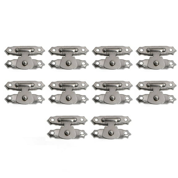 10Pcs Antique Bronze/Gold Jewellery Box Suitcase Latch Lock Clasp Hasp, Silver