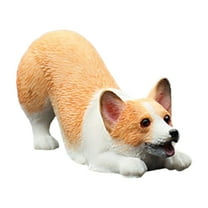 HengDidi Cute Miniature Corgi Dog Model Resin Decoration for Car Dashboard Home Office Desk Adorable Pet-themed Decor Gift Idea