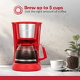 thumbnail image 3 of Holstein Housewares 5-CUP Coffee Maker - Space-Saving Design, Auto Pause and Serve, and Removable Filter Basket for Fresh and Rich-Tasting Coffee - RED, 3 of 9