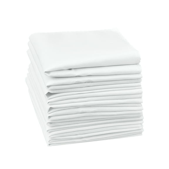 REGALWOVEN Cloth Napkins Set of 12 Satin Napkins Cloth Washable White 12"x12"