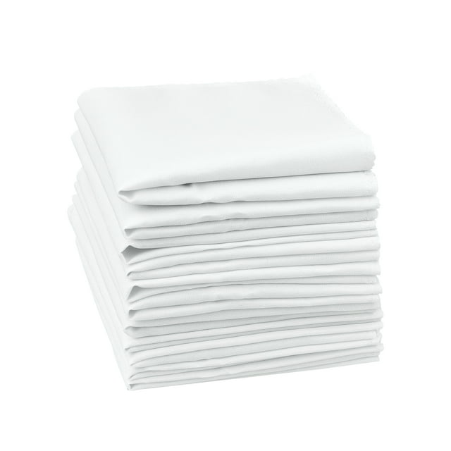Juego de 12 servilletas de tela REGALWOVEN de satén, servilletas de tela lavables, blancas, 12"x12"