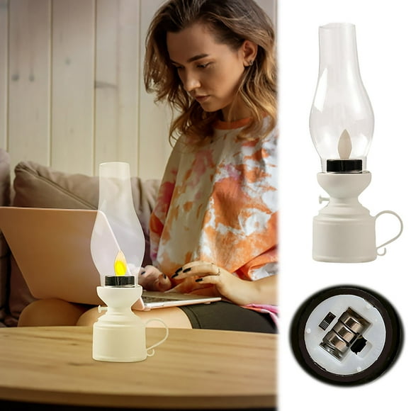 Retro Flameless Table Lamp LED Kerosene Lamps Bedside Tables Oil Lamps Battery Powered Retro Kitchen Must Haves Happy Birthday Lights Life Gadgets Motion Activated Light Confirmation Decorations