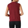 thumbnail image 3 of INSPIRE CHIC Women Knit Sweater Vest Button Down Sleeveless Tank Tops Casual Sweaters Cardigans with Pockets  S Wine Red, 3 of 6