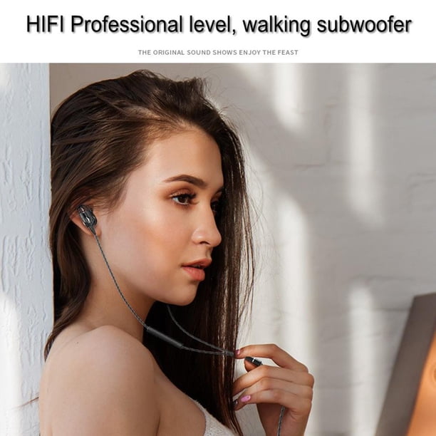 Audífonos internos A4 Audífonos con cable ergonómicos con enchufe de 3,5 mm para - Teléfono negro